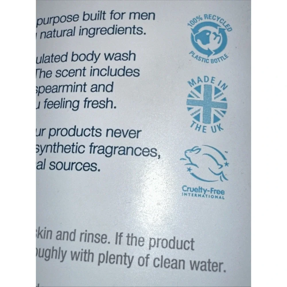 Bulldog Skincare for Men Peppermint & Eucalyptus Body Wash 16.9 fl oz 500ml NEW